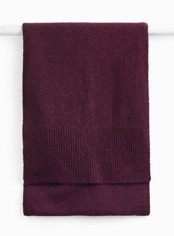 Burgundy Knitted Scarf One Size